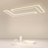 Modern White Geometric LED Flush Mount Ceiling Light for Kitchen and Living Room