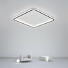 Modern Square LED Flush Mount Ceiling Light Dimmable Black Geometric Lamp for Bedroom and Living Room