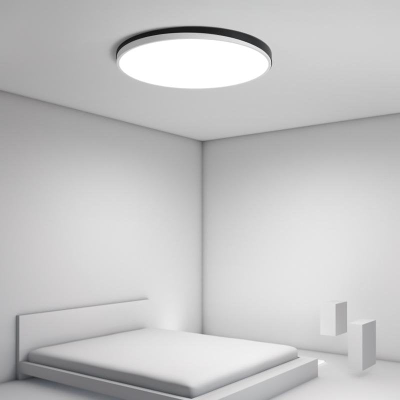 Modern Circular LED Flush Mount Ceiling Light Geometric Iron and PMMA Fixture for Home