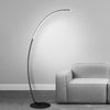 Modern Black LED Arc Floor Lamp with Remote Control and Dimmable Strip Light