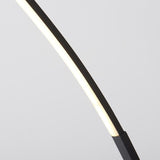 Modern Black LED Arc Floor Lamp with Remote Control and Dimmable Strip Light