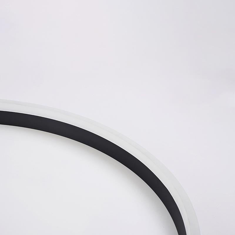 Minimalist Round Black Flush Mount Ceiling Light Dimmable LED Fixture for Kitchen and Living Room