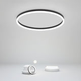Minimalist Round Black Flush Mount Ceiling Light Dimmable LED Fixture for Kitchen and Living Room