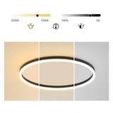 Minimalist Round Black Flush Mount Ceiling Light Dimmable LED Fixture for Kitchen and Living Room