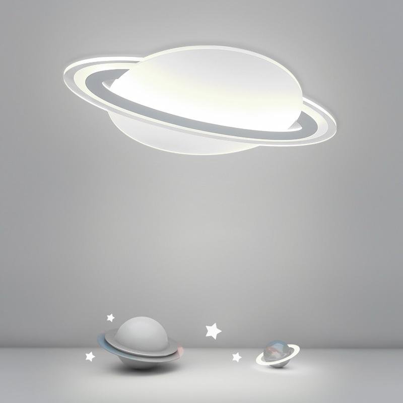 Modern Planet LED Flush Mount Ceiling Light Dimmable Lamp with Remote for Kids Room
