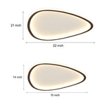 Modern Black Abstract Geometric LED Flush Mount Ceiling Light Fixture for Bedroom and Living Room