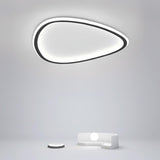 Modern Black Abstract Geometric LED Flush Mount Ceiling Light Fixture for Bedroom and Living Room