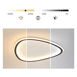 Modern Black Abstract Geometric LED Flush Mount Ceiling Light Fixture for Bedroom and Living Room