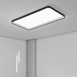 Large Modern Rectangular LED Flush Mount Ceiling Light Fixture for Contemporary Living Rooms