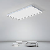 Large Modern Rectangular LED Flush Mount Ceiling Light Fixture for Contemporary Living Rooms