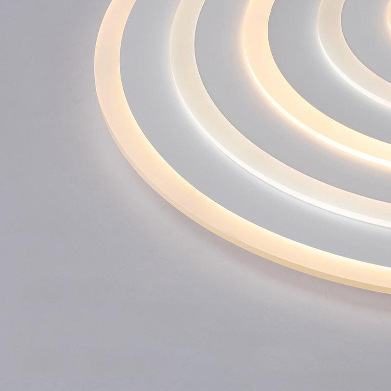 Modern Concentric Circle LED Flush Mount Ceiling Light Dimmable Round Fixture for Living Room