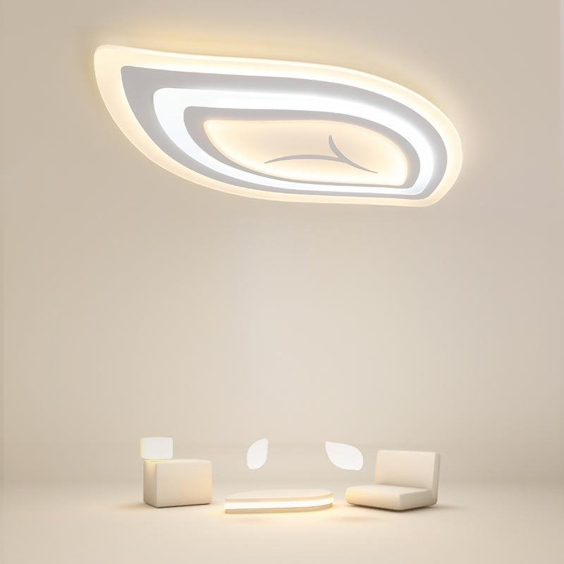 Modern Leaf Shaped Ceiling Light Fixture with Dimmable Remote Control for Home