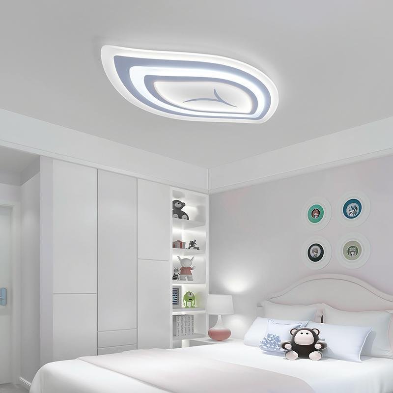 Modern Leaf Shaped Ceiling Light Fixture with Dimmable Remote Control for Home