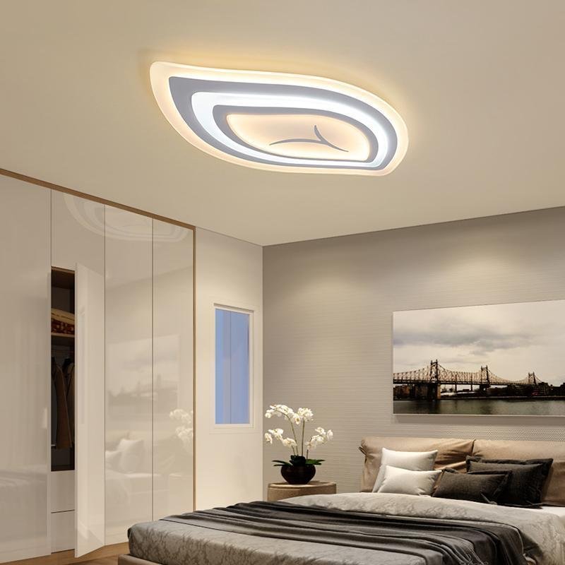 Modern Leaf Shaped Ceiling Light Fixture with Dimmable Remote Control for Home