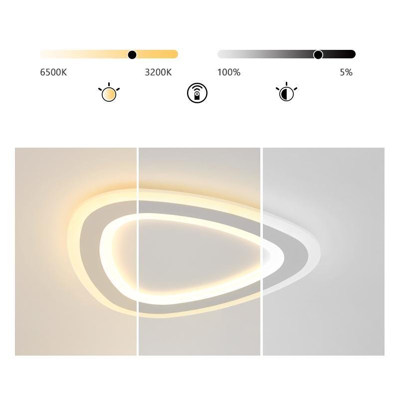 Modern White Geometric Triangle LED Flush Mount Ceiling Light for Minimalist Interiors