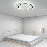 Modern Overlapped Round Flush Mount Ceiling Light Geometric Design for Bedroom
