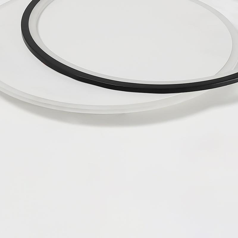 Modern Overlapped Round Flush Mount Ceiling Light Geometric Design for Bedroom