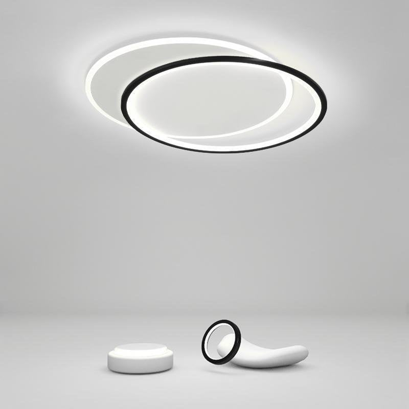 Modern Overlapped Round Flush Mount Ceiling Light Geometric Design for Bedroom