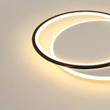 Modern Overlapped Round Flush Mount Ceiling Light Geometric Design for Bedroom