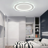 Modern Minimalist Round LED Flush Mount Ceiling Light with Iron Frame for Bedroom