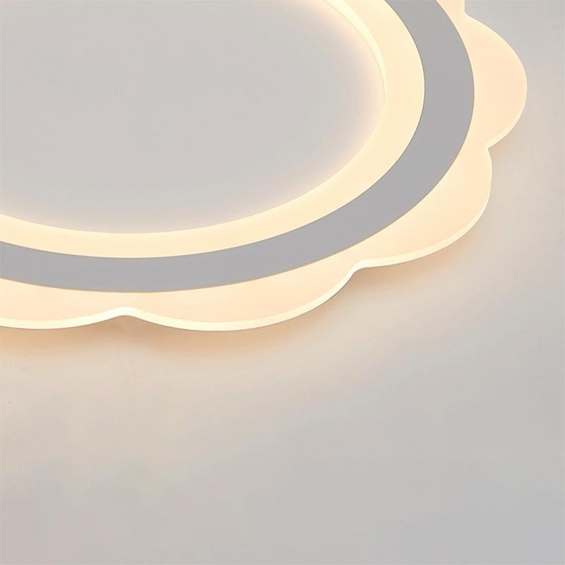 Modern Minimalist Round LED Flush Mount Ceiling Light with Iron Frame for Bedroom