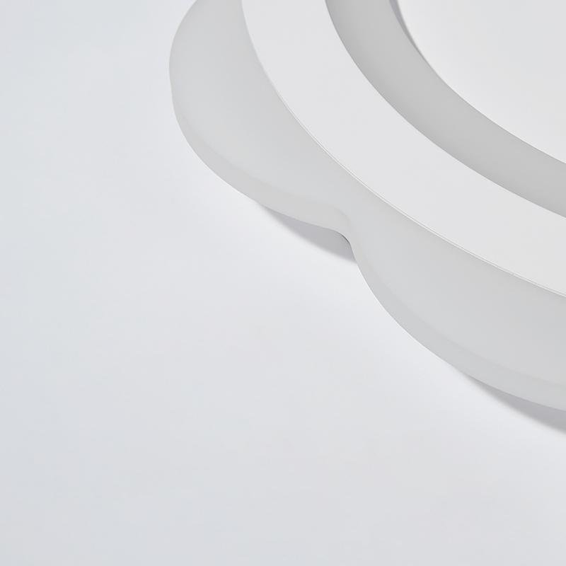 Modern Minimalist Round LED Flush Mount Ceiling Light with Iron Frame for Bedroom