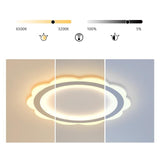 Modern Minimalist Round LED Flush Mount Ceiling Light with Iron Frame for Bedroom