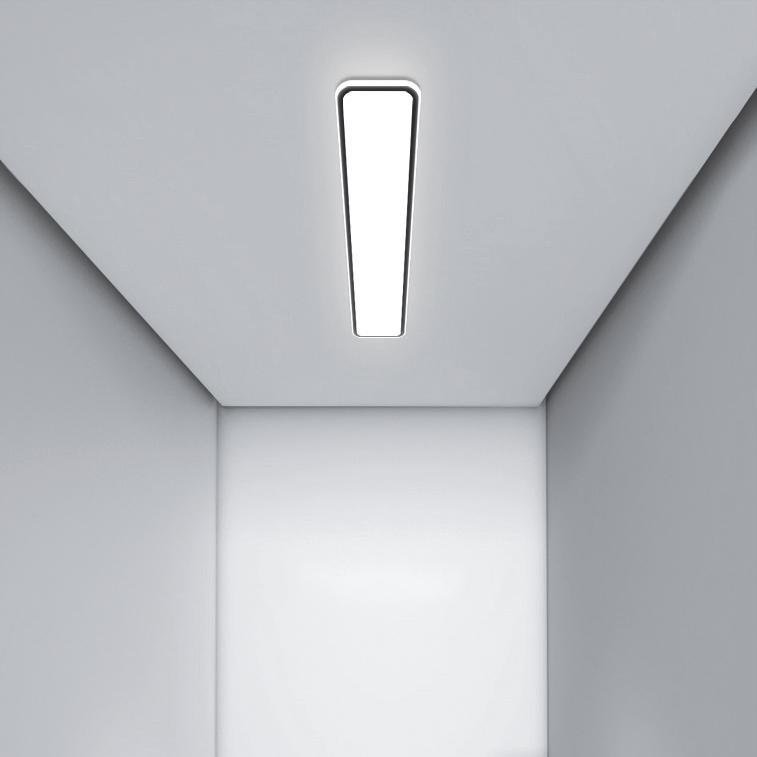 Modern Rectangular Black Flush Mount Ceiling Light 20 or 30 Inch Ultra Thin Aluminum Fixture
