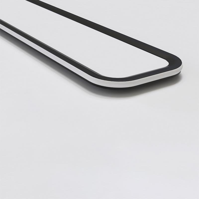 Modern Rectangular Black Flush Mount Ceiling Light 20 or 30 Inch Ultra Thin Aluminum Fixture