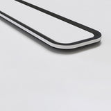 Modern Rectangular Black Flush Mount Ceiling Light 20 or 30 Inch Ultra Thin Aluminum Fixture