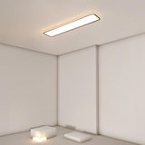 Modern Rectangular Black Flush Mount Ceiling Light 20 or 30 Inch Ultra Thin Aluminum Fixture