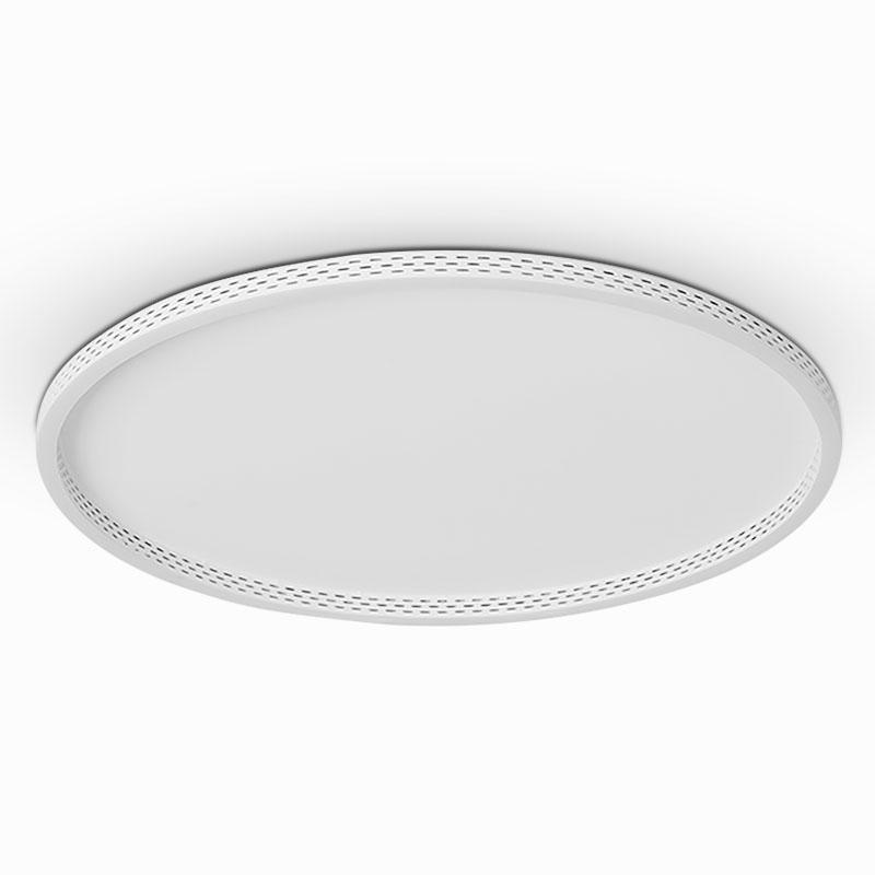 Dimmable Round LED Flush Mount Ceiling Light with Modern Hollow Edge Design for Bedroom