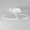 Modern 16 Inch Wire Inspired Round LED Semi Flush Mount Ceiling Light in Black or White