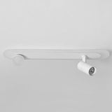 Modern White Rectangular LED Flush Mount Ceiling Light with Rotatable Spherical Spotlights