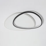 Modern Minimalist Round LED Ceiling Light Fixture for Bedroom and Living Room in Black and White