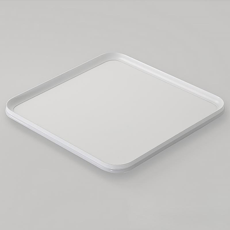 16 Inch Square LED Flush Mount Ceiling Light with Remote Control Dimmable Modern White Fixture