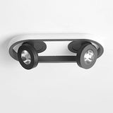 Modern Rectangular LED Ceiling Light with Dual Adjustable Spotlights for Kitchen Hallway and Porch