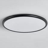 Modern 16 Inch LED Geometric Circle Flush Mount Ceiling Light in Black and White Finish