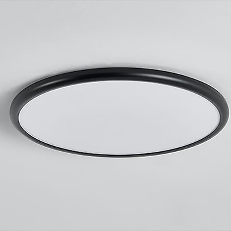 Modern 16 Inch LED Geometric Circle Flush Mount Ceiling Light in Black and White Finish