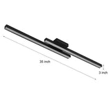 35 Inch Modern LED Rectangular Semi Flush Mount Kitchen Ceiling Light Black Finish
