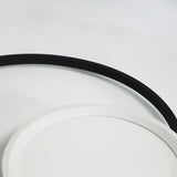 Modern Round Geometric LED Flush Mount Ceiling Light in Black for Dining Room and Kitchen