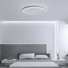 Modern Gray Halo LED Flush Mount Ceiling Light Dimmable Circular Fixture for Living Room and Bedroom