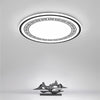Modern Geometric Round Flush Mount Ceiling Light with Black and White Iron Pattern for Kitchen and Dining Room