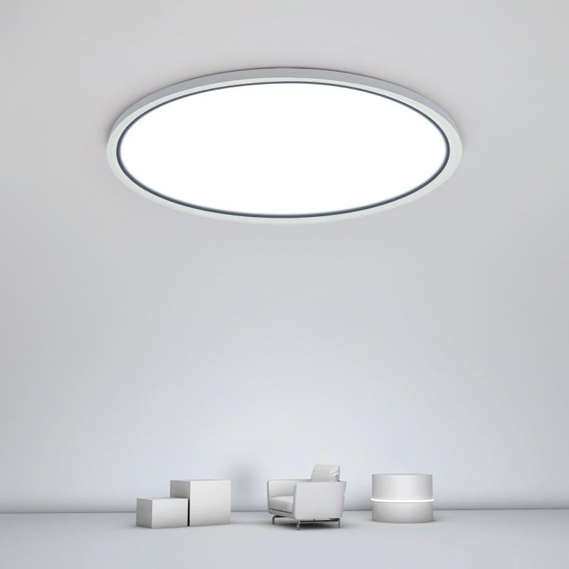 Modern White Round LED Flush Mount Ceiling Light for Bedroom and Living Room