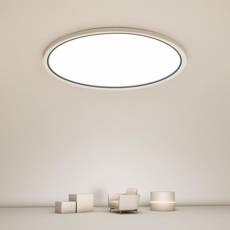 Modern White Round LED Flush Mount Ceiling Light for Bedroom and Living Room