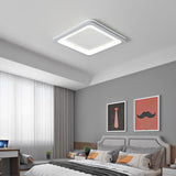 Modern Square LED Flush Mount Ceiling Light in Dark Gray for Kitchen and Dining Room