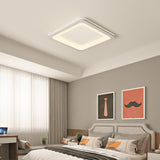 Modern Square LED Flush Mount Ceiling Light in Dark Gray for Kitchen and Dining Room