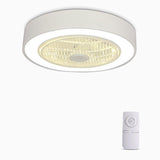 Compact Round Flush Mount Bladeless Ceiling Fan with LED Lights and Five Speed Remote