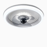 Modern 20 Inch Round Flush Mount LED Ceiling Fan with Remote Control and 3 Speed Settings Gray Acrylic