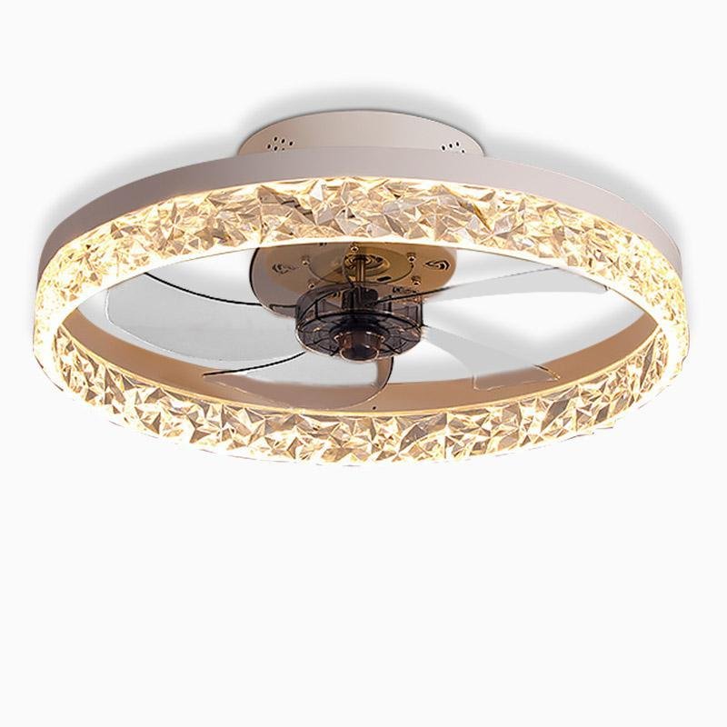 20 Inch Rustic Gold Flush Mount Ceiling Fan with 5 Blades and Remote Control